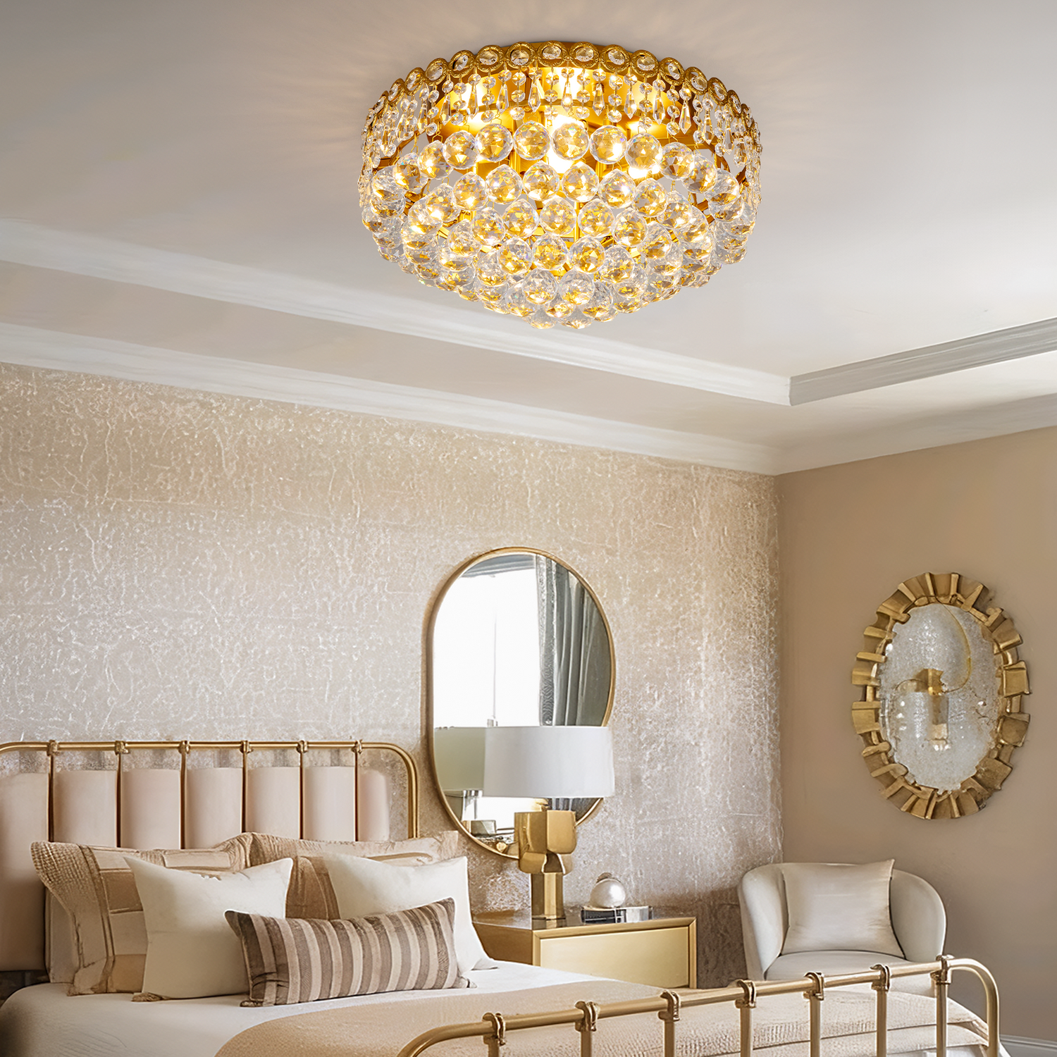 Pineapple Bead Flush Mount 450 - Gold