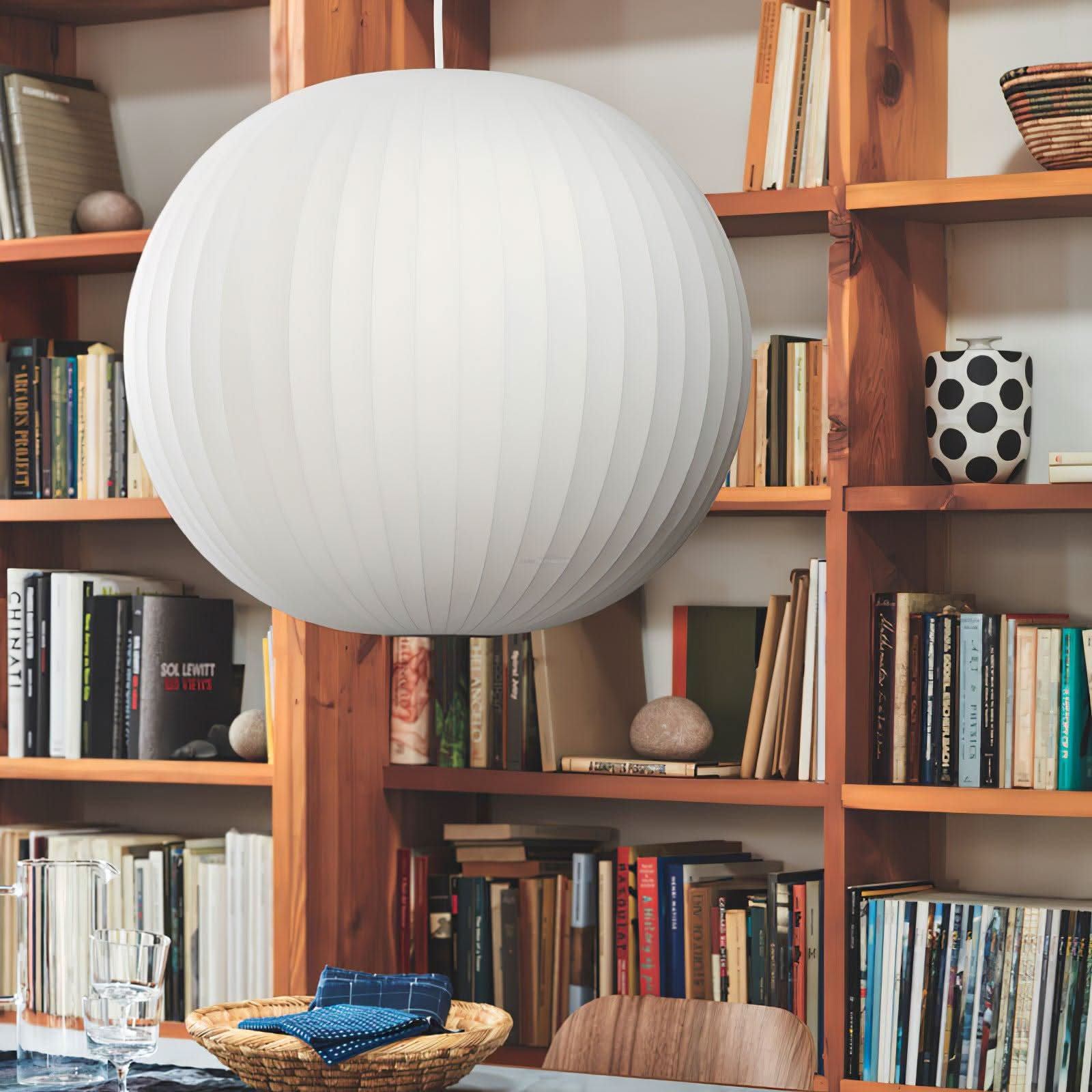 Bubble Pendant Light with Artificial Silk Lampshade - Yiosilamp