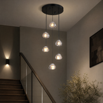6-Light Bowl-shaped Staircase Light - Black