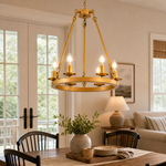 6-Light Cartwheel Chandelier - Gold