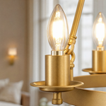 6-Light Cartwheel Chandelier - Gold