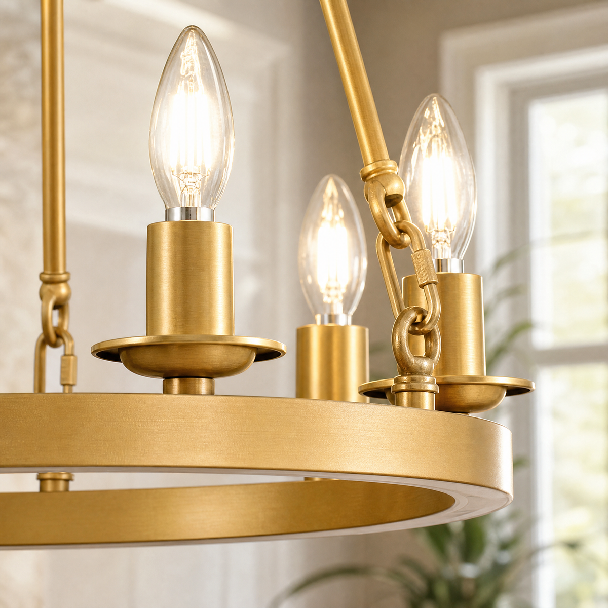 6-Light Cartwheel Chandelier - Gold