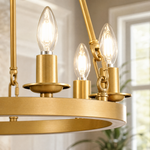 6-Light Cartwheel Chandelier - Gold