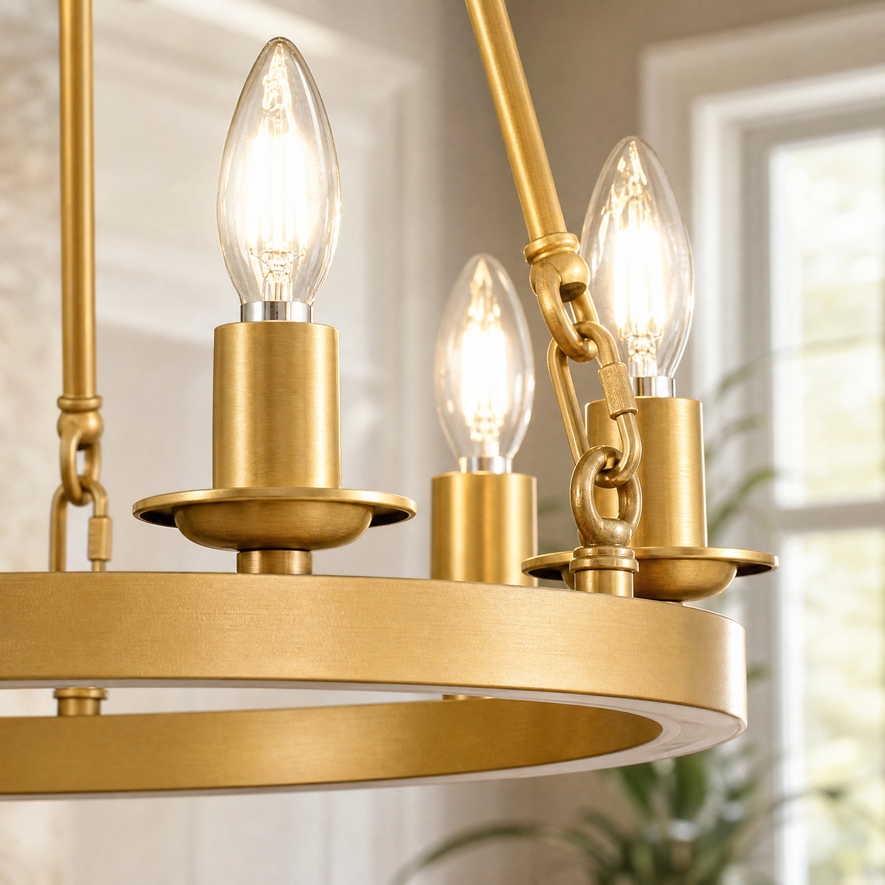 6-Light Cartwheel Chandelier - Gold