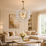 6-Light Cloth Shade Pendant Light - Copper Color