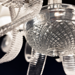 6-Light Ribbon Glass Fabric Shade Chandelier