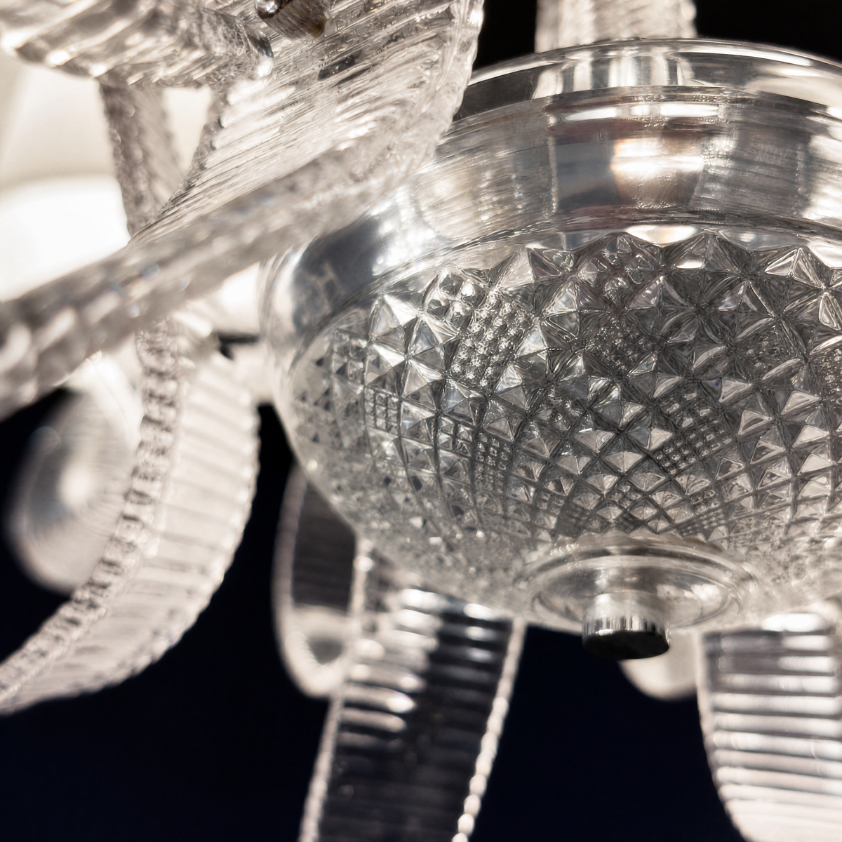 6-Light Ribbon Glass Fabric Shade Chandelier