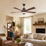 60" 5-Blade Wood Ceiling Fan with LED Disc Light