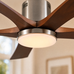 60" 5-Blade Wood Ceiling Fan with LED Disc Light