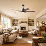 60" 5-Blade Wood Ceiling Fan with LED Disc Light