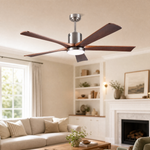 60" 5-Blade Wood Ceiling Fan with LED Disc Light