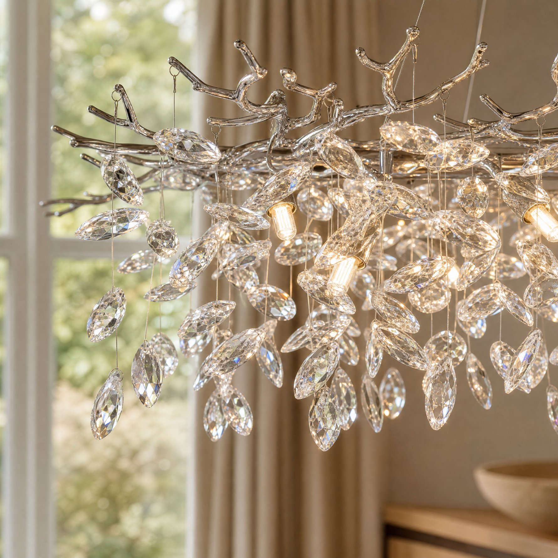 60'' Modern Crystal Tree Branch Chandelier
