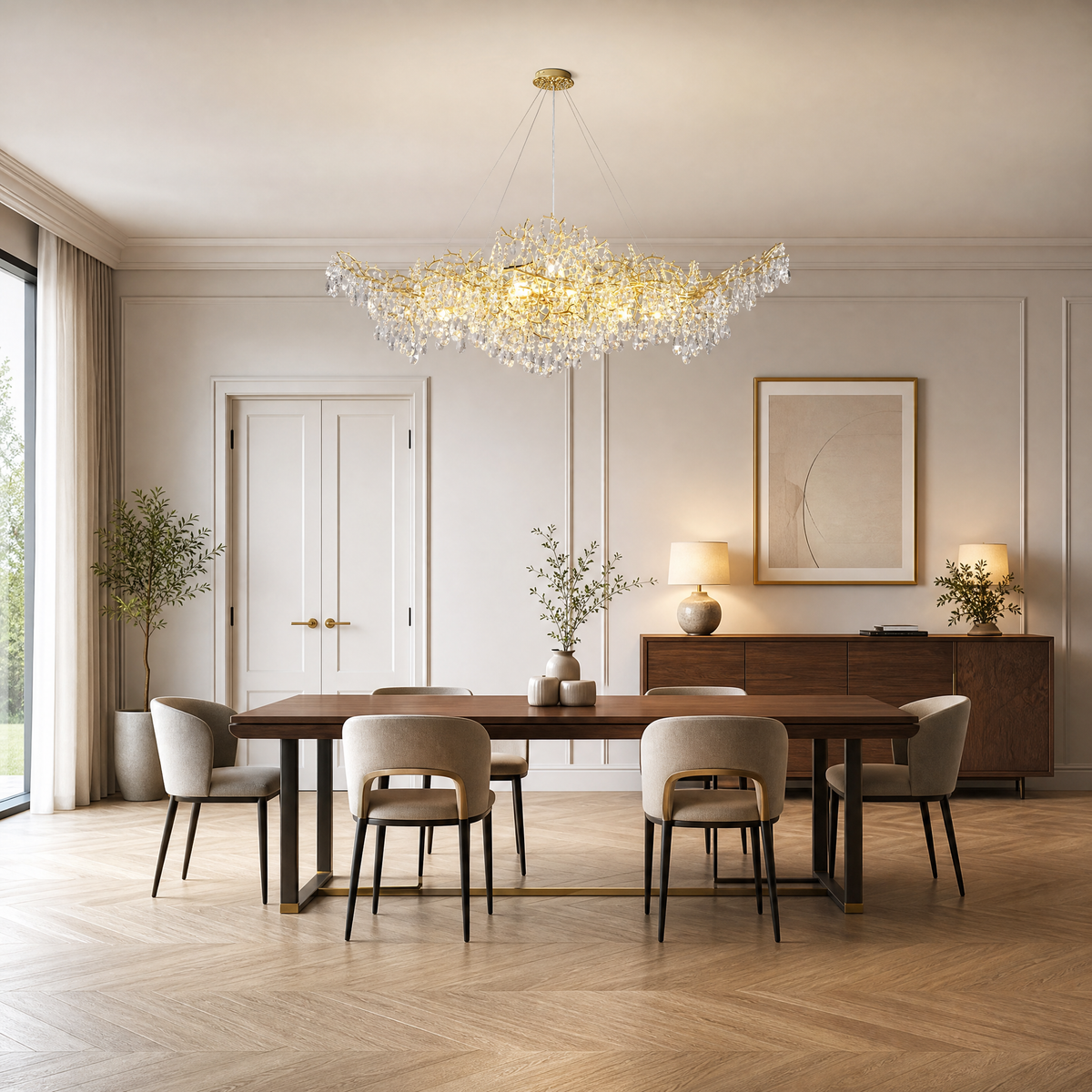 60" Modern Crystal Tree Branch Chandelier