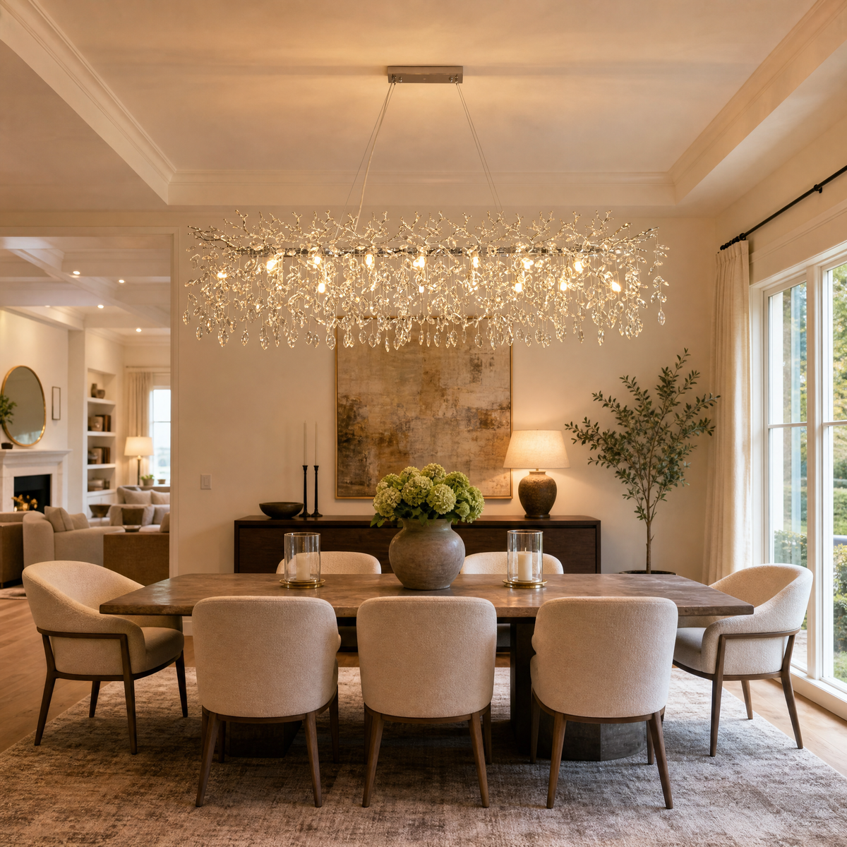 60'' Modern Crystal Tree Branch Chandelier