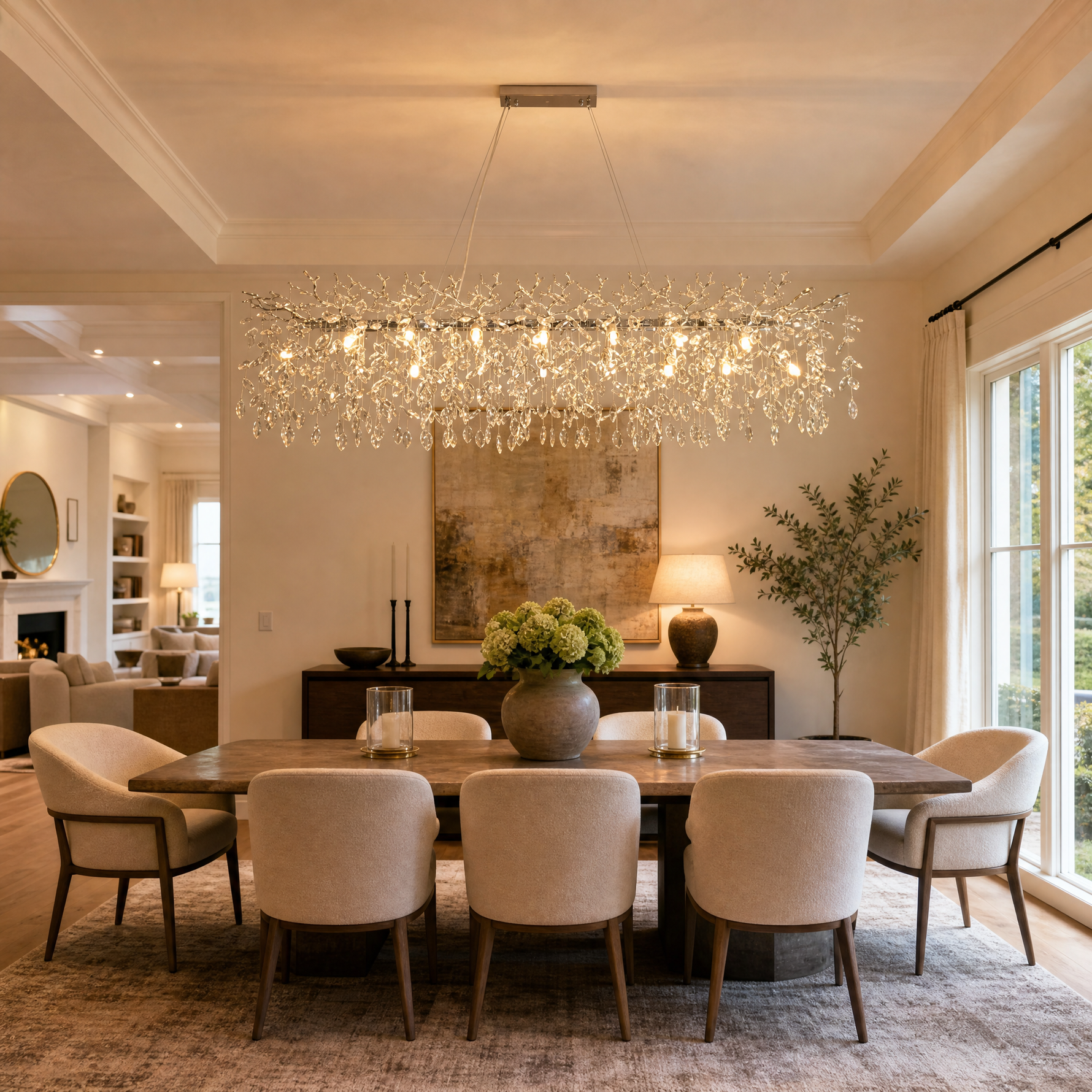 60'' Modern Crystal Tree Branch Chandelier