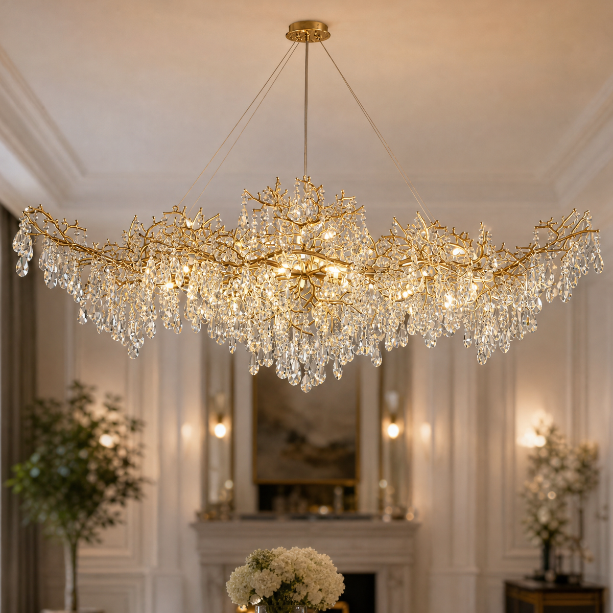 60" Modern Crystal Tree Branch Chandelier