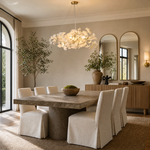 60'' Modern Gold Ceramic Ginkgo Leaf Chandelier