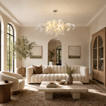 60" Silver Ceramic Ginkgo Leaf 10-Light Chandelier