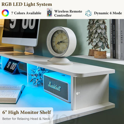 OKD 60" Electric Standing Desk with Keyboard Tray and Monitor Shelf