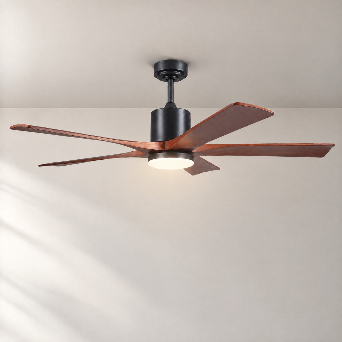 Yiosi 60-Inch 5-Blade Wood Ceiling Fan with Integrated LED Light
