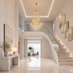 61" Gold 23-Light Tiered K9 Crystal Branch Chandelier