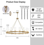 Copper plated modern glass lampshade chandelier