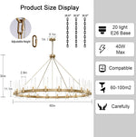 Copper plated modern glass lampshade chandelier