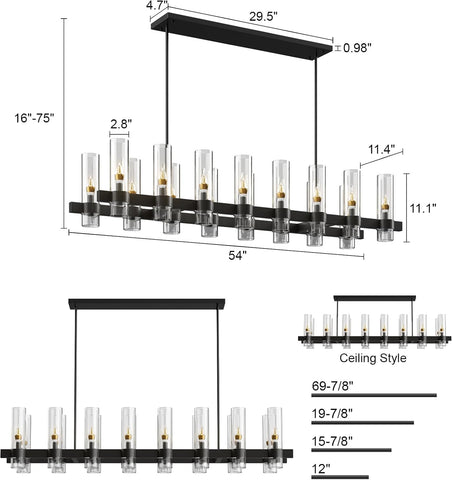 Copper-plated modern glass lampshade chandelier