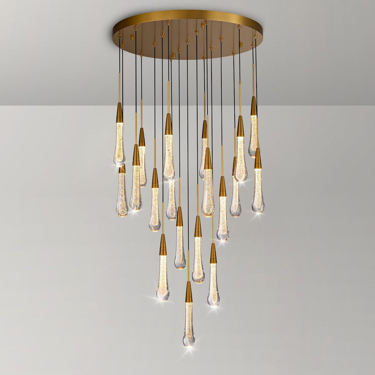 Modern Golden Raindrop Chandelier