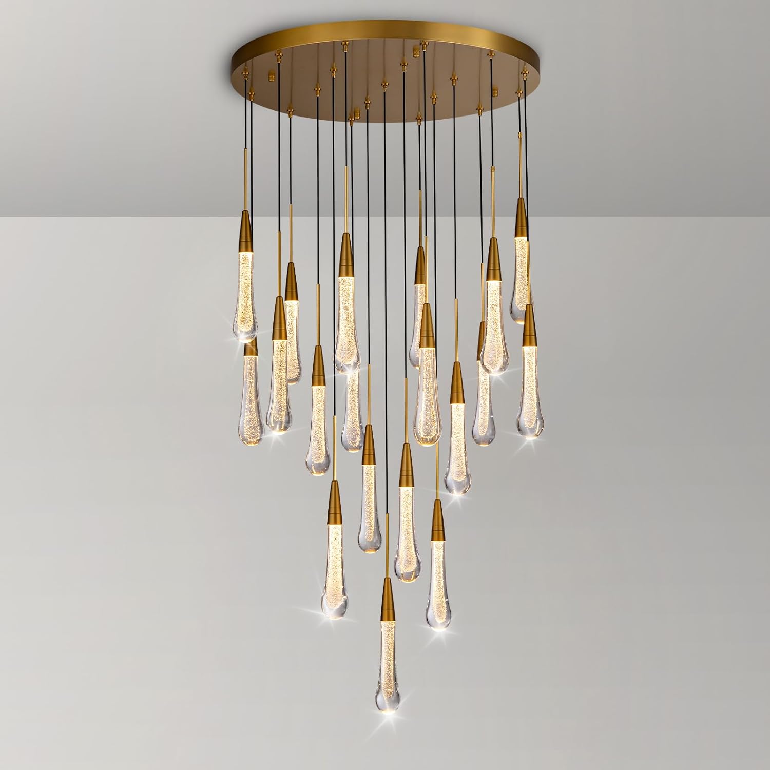 Modern Golden Raindrop Chandelier