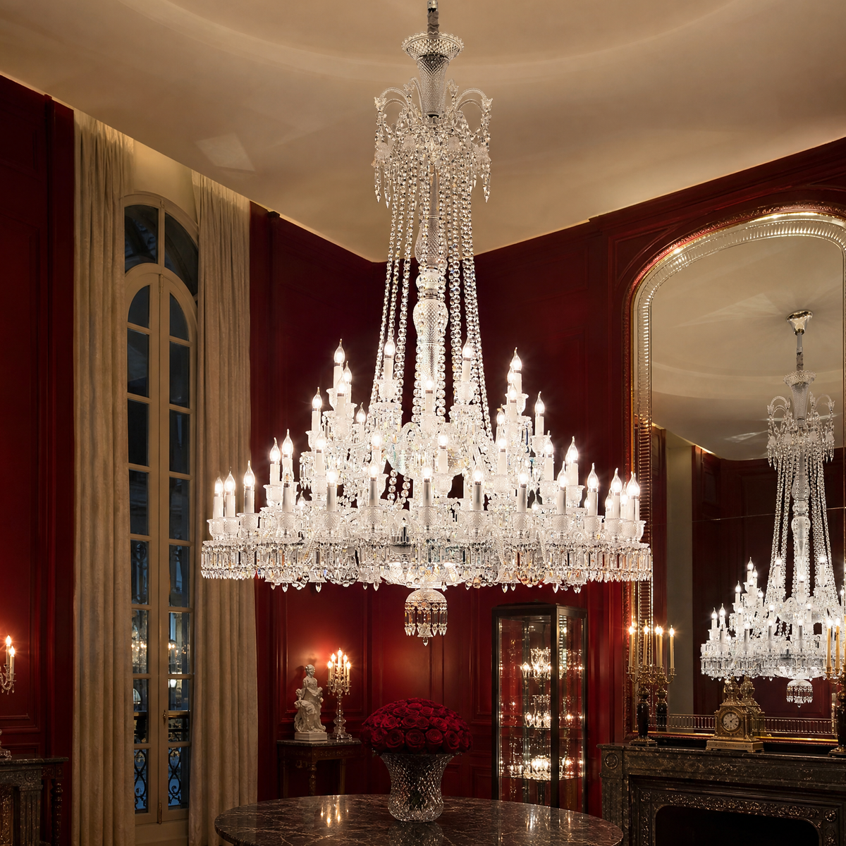 64-Light Multi-Tier Candle Crystal Chandelier