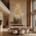 65" Gold Large 27-Light K9 Crystal Tree Branch Chandelier