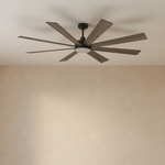 72" 8-Blade Industrial Ceiling Fan with LED Disc Light - light off