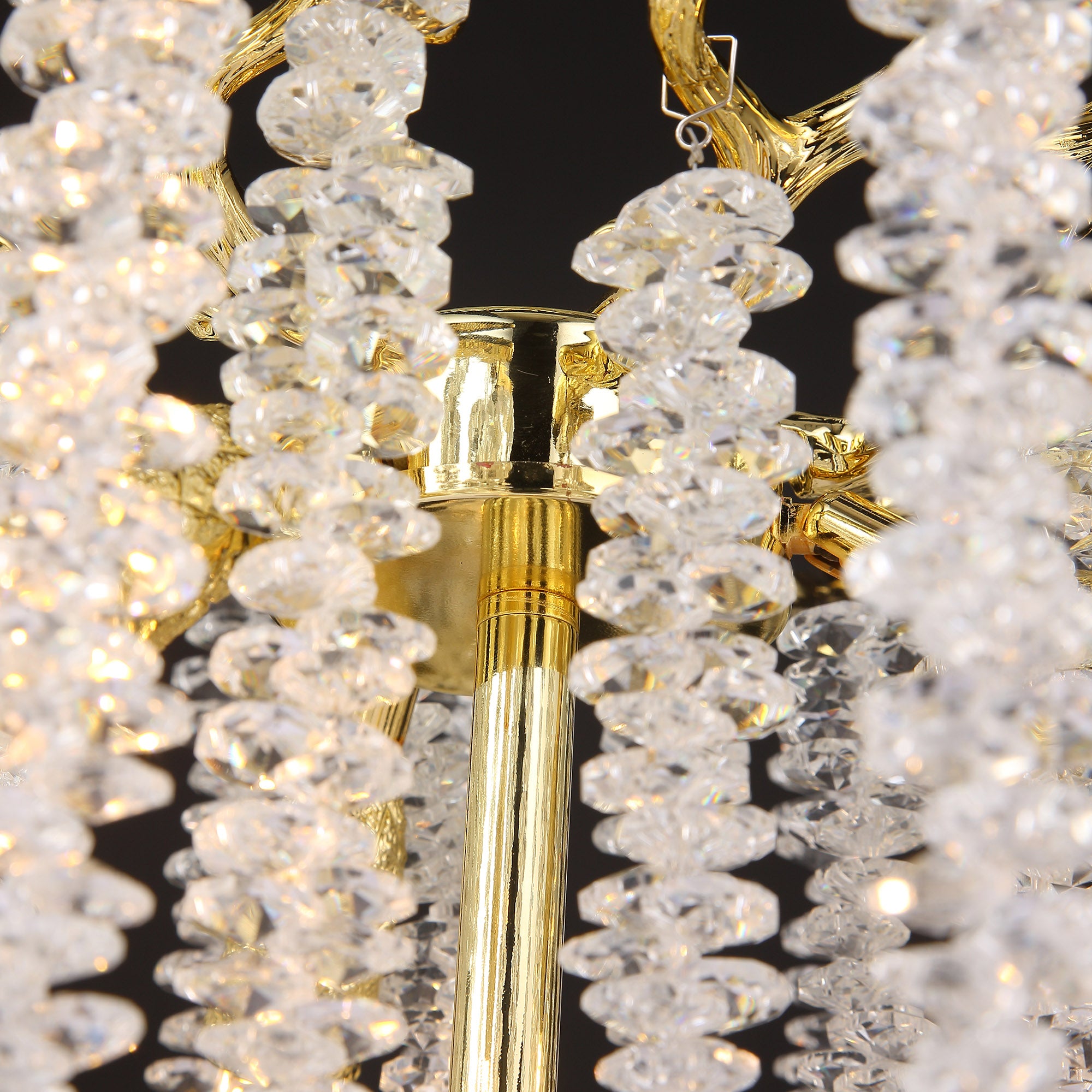 Sunniva Modern Gold Coin Crystal Table Lamp For Bedroom