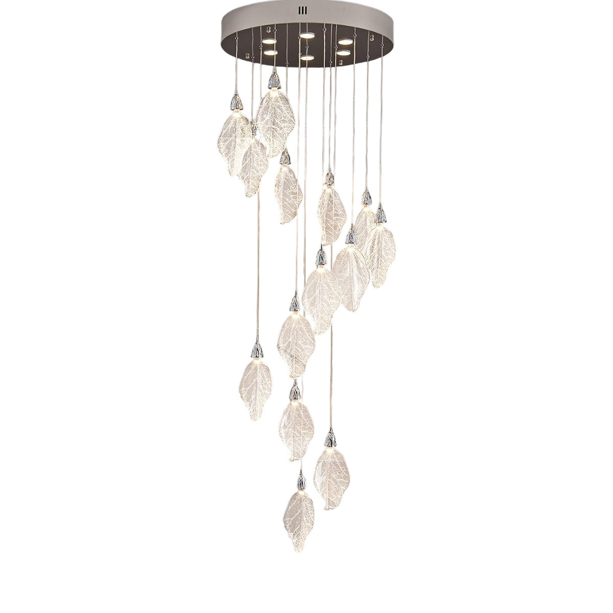 Modern blade-type Chandelier Silver / H78inch