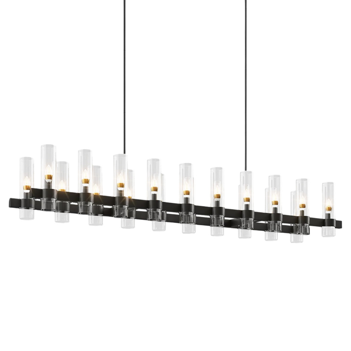 Copper-plated modern glass lampshade chandelier