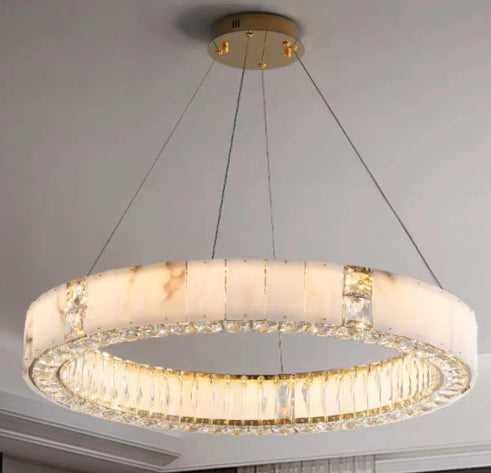 Marble Crystal Round Pendant D600