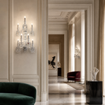 7-Light Tiered Candle Faceted Glass Wall Sconce