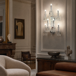 7-Light Tiered Candle Faceted Glass Wall Sconce