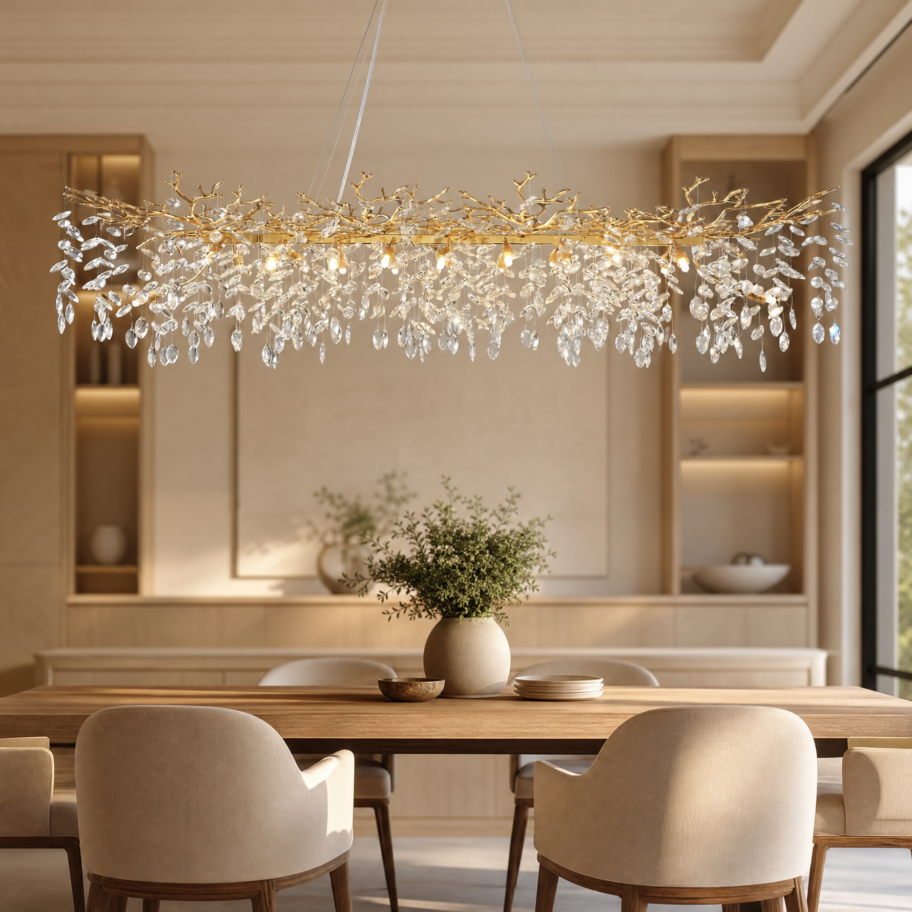 71 Inch Modern Crystal Tree Branch Chandelier