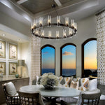Copper plated modern glass lampshade chandelier