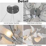 Ceramic Ginkgo Leaf Chandelier