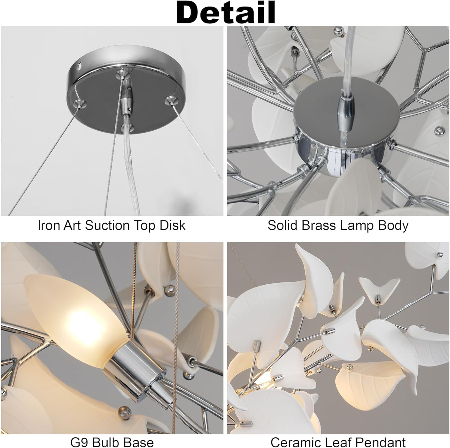 Ceramic Ginkgo Leaf Chandelier