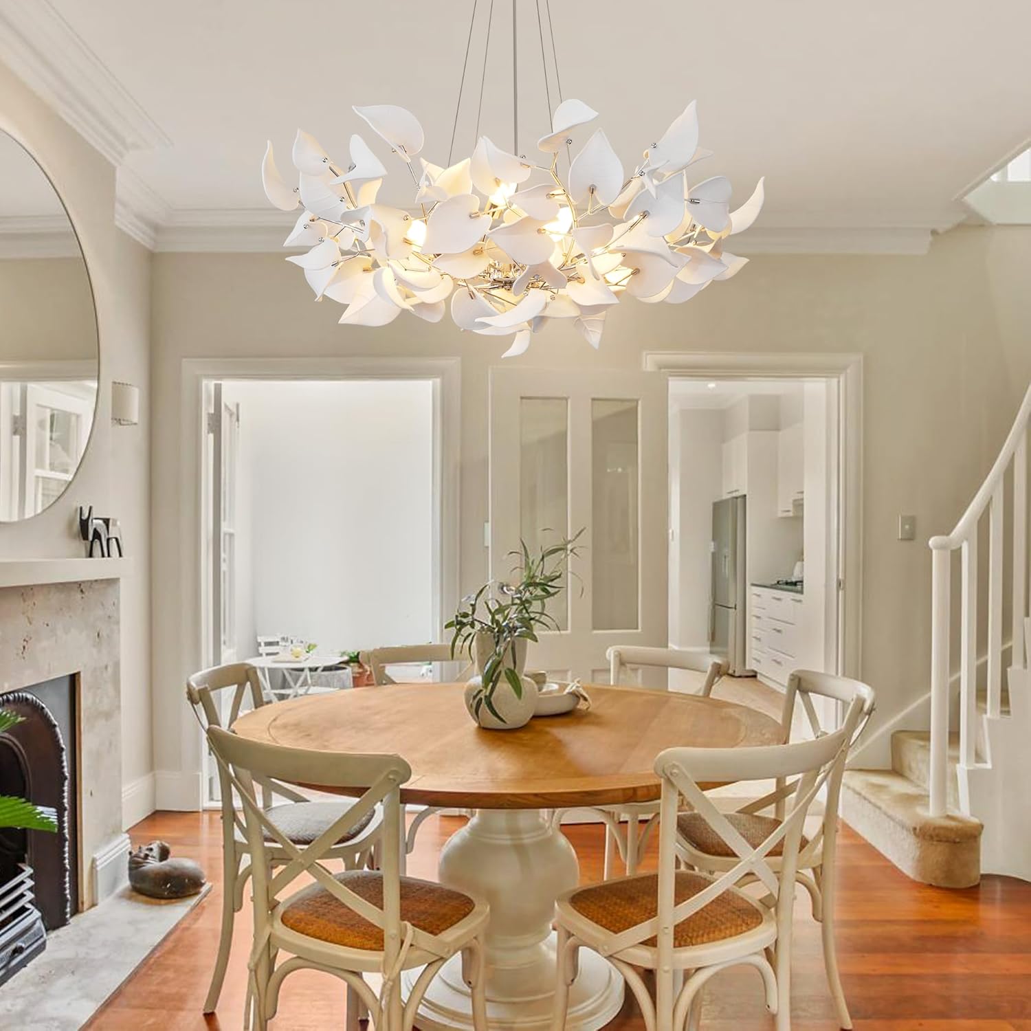 Ceramic Ginkgo Leaf Chandelier
