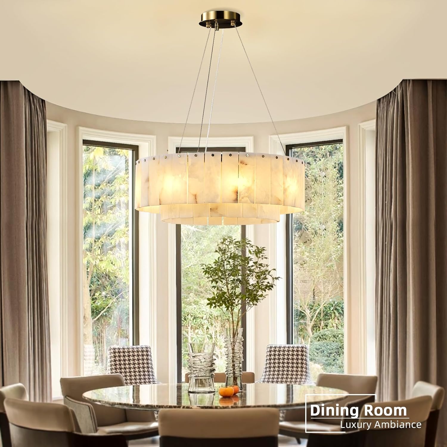 Modern alabaster chandelier