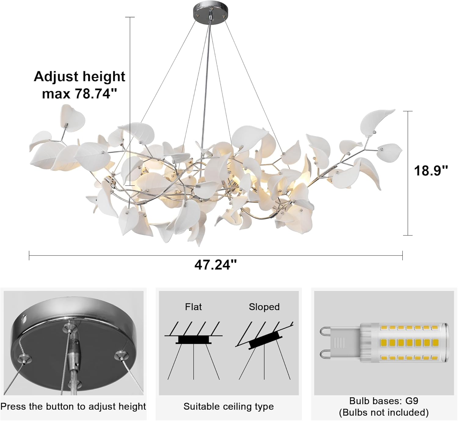 Ceramic Ginkgo Leaf Chandelier