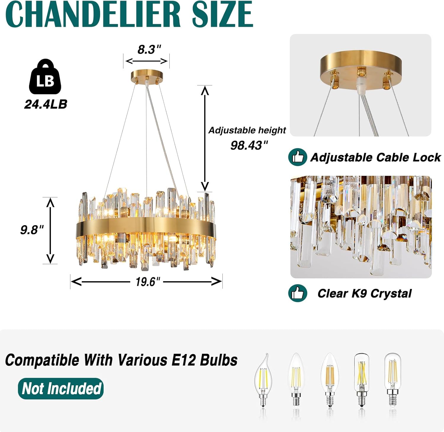 Modern Double-Layer Crystal Chandelier