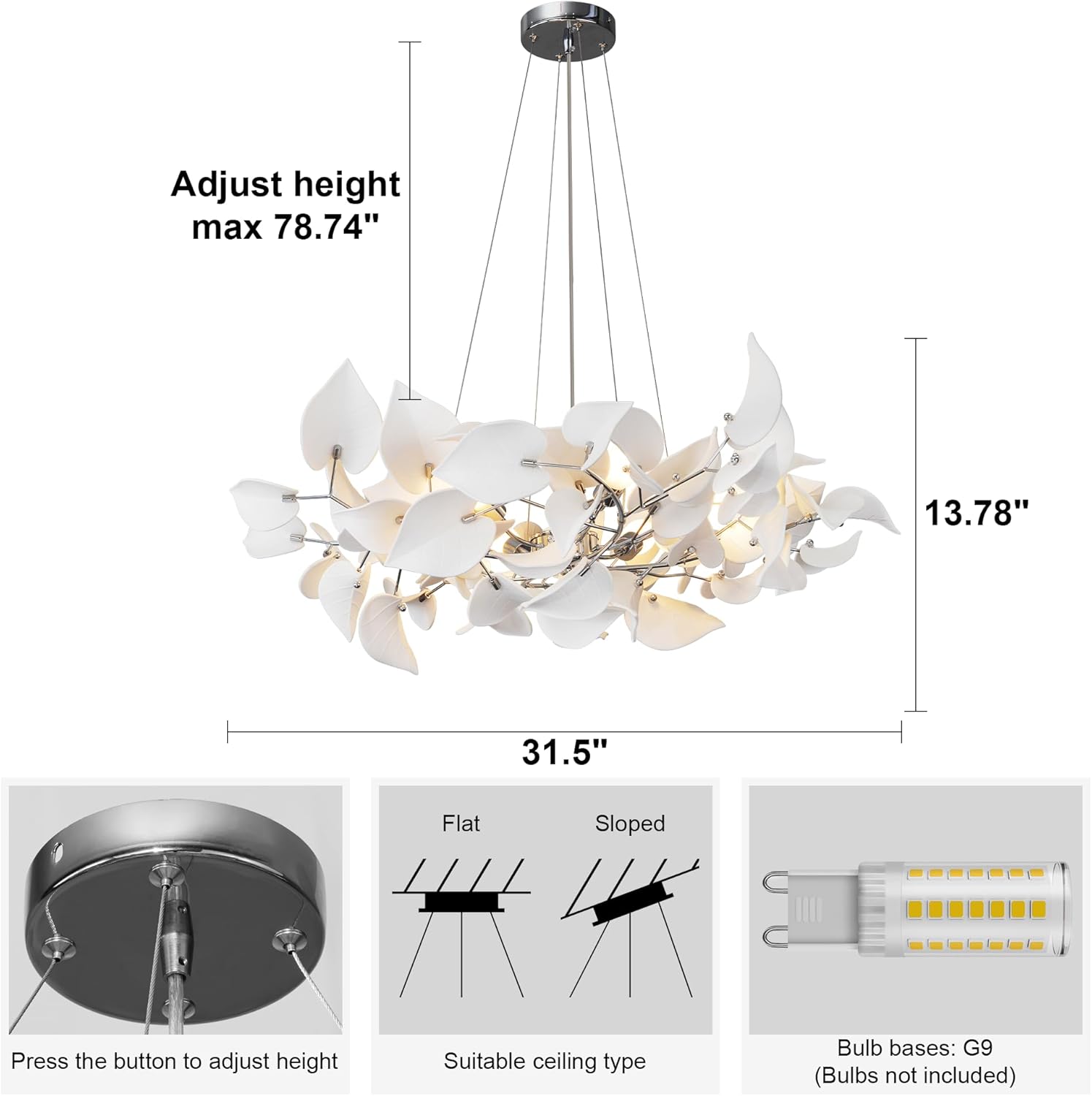 Ceramic Ginkgo Leaf Chandelier