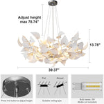 Ceramic Ginkgo Leaf Chandelier