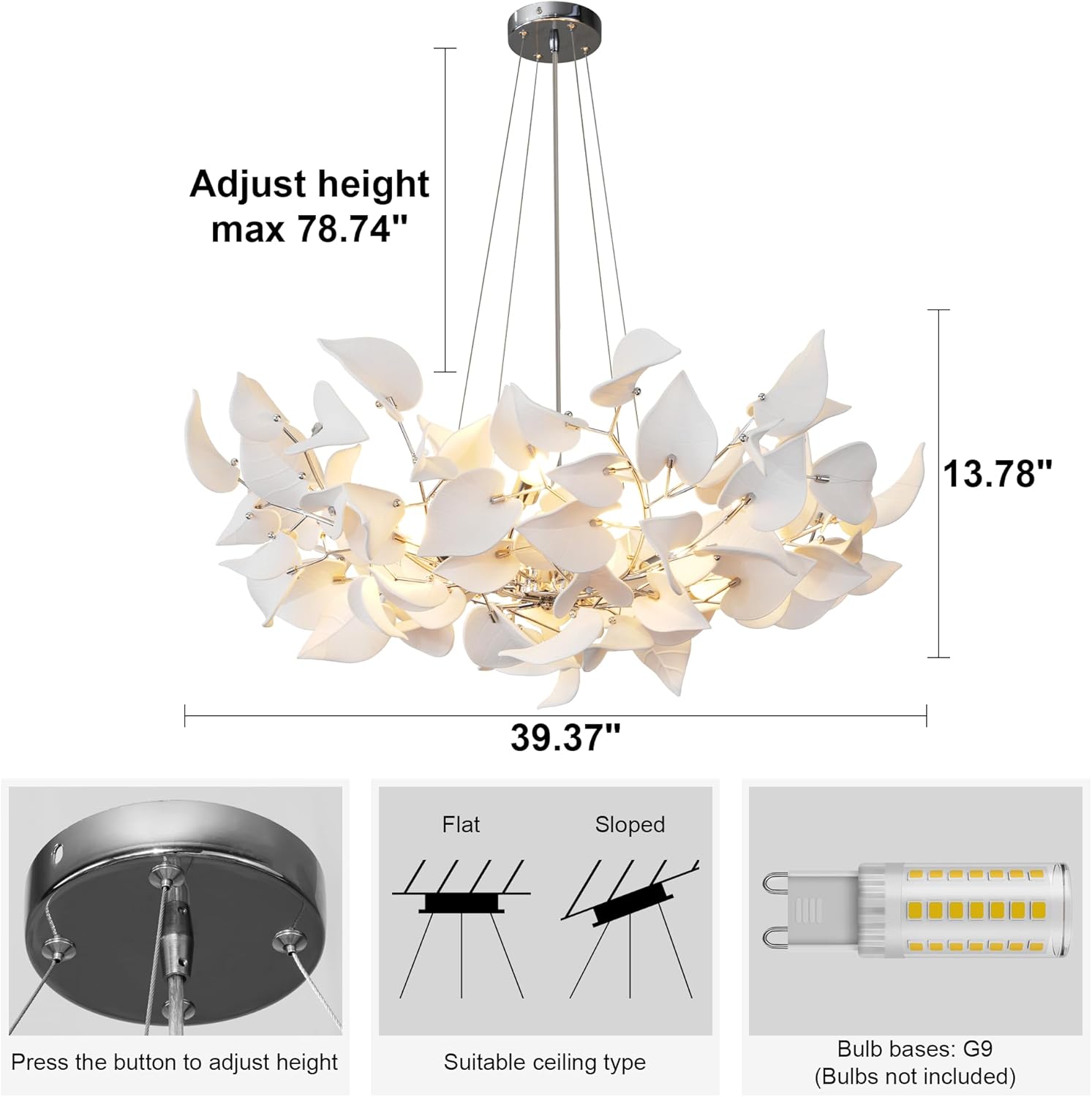Ceramic Ginkgo Leaf Chandelier